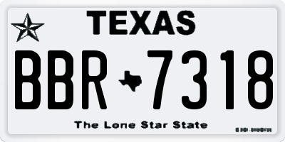TX license plate BBR7318