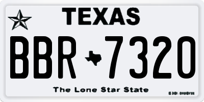TX license plate BBR7320