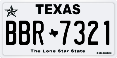 TX license plate BBR7321