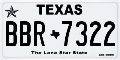 TX license plate BBR7322