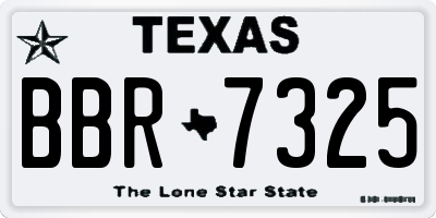 TX license plate BBR7325