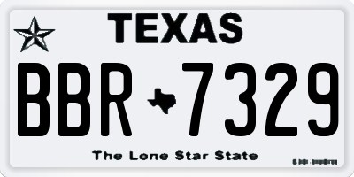 TX license plate BBR7329