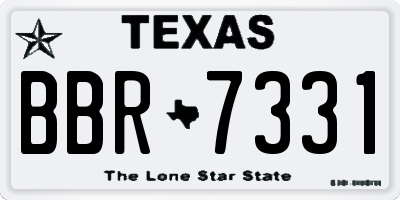 TX license plate BBR7331