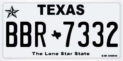 TX license plate BBR7332