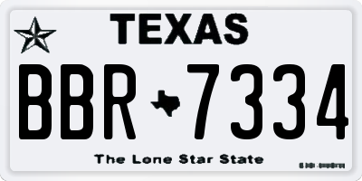 TX license plate BBR7334