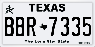 TX license plate BBR7335