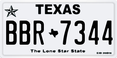 TX license plate BBR7344