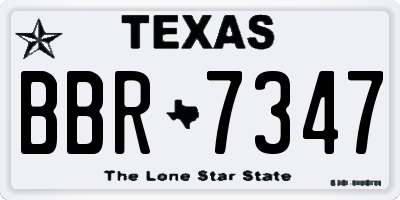 TX license plate BBR7347