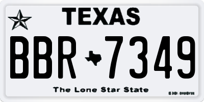 TX license plate BBR7349