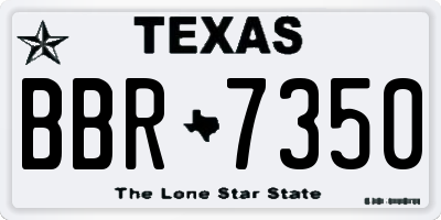 TX license plate BBR7350