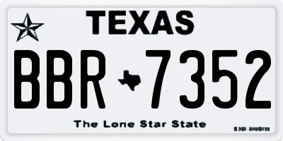 TX license plate BBR7352