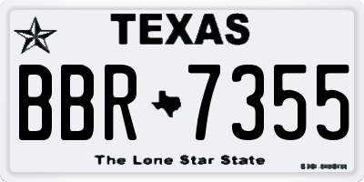 TX license plate BBR7355