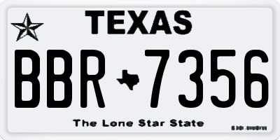 TX license plate BBR7356