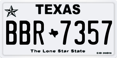 TX license plate BBR7357
