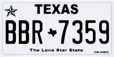 TX license plate BBR7359