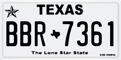 TX license plate BBR7361