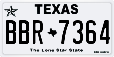 TX license plate BBR7364