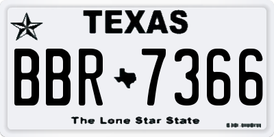 TX license plate BBR7366