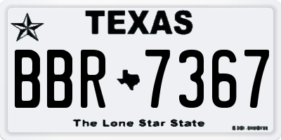 TX license plate BBR7367