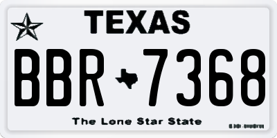 TX license plate BBR7368