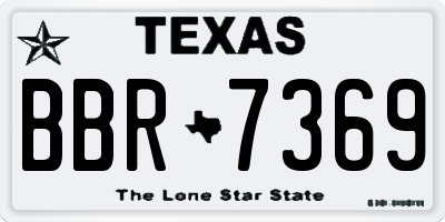 TX license plate BBR7369