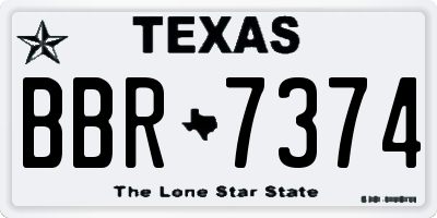 TX license plate BBR7374