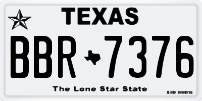 TX license plate BBR7376
