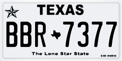 TX license plate BBR7377