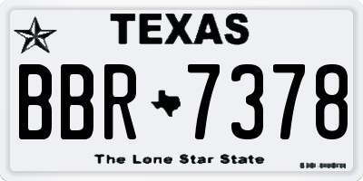 TX license plate BBR7378