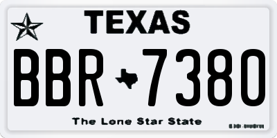 TX license plate BBR7380