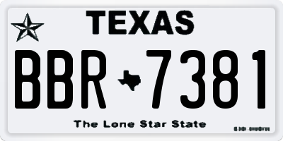 TX license plate BBR7381