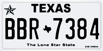 TX license plate BBR7384