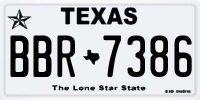 TX license plate BBR7386
