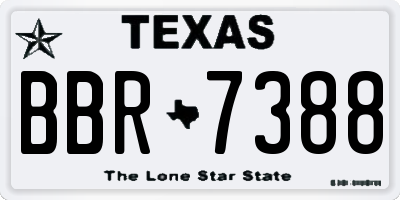 TX license plate BBR7388