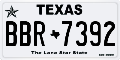 TX license plate BBR7392