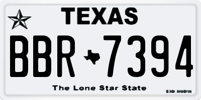 TX license plate BBR7394