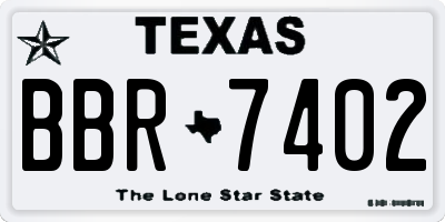TX license plate BBR7402