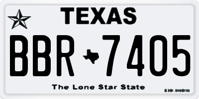 TX license plate BBR7405