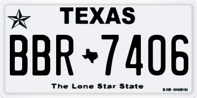 TX license plate BBR7406