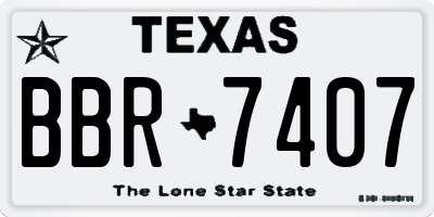 TX license plate BBR7407
