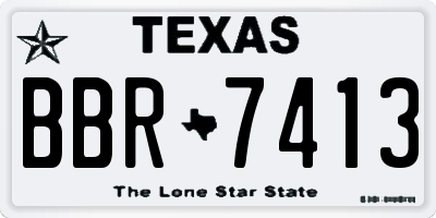 TX license plate BBR7413
