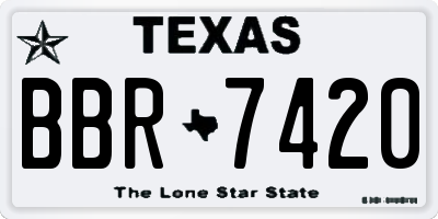 TX license plate BBR7420