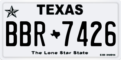 TX license plate BBR7426