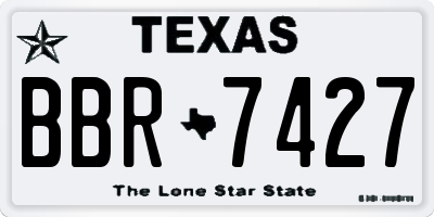 TX license plate BBR7427