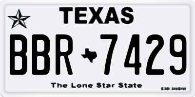 TX license plate BBR7429