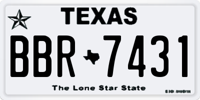 TX license plate BBR7431