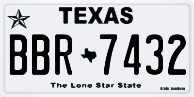 TX license plate BBR7432