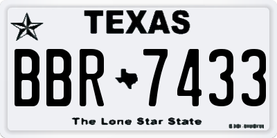 TX license plate BBR7433