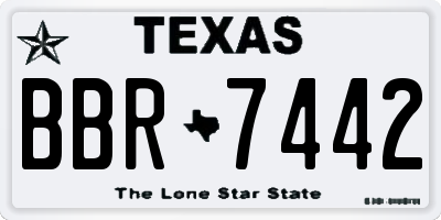 TX license plate BBR7442