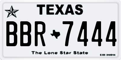 TX license plate BBR7444
